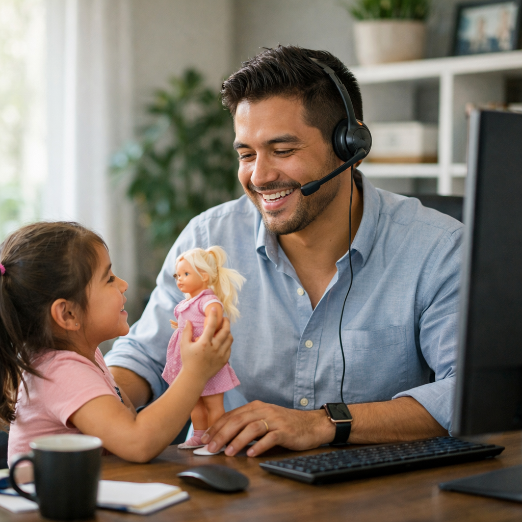 Working from home with family